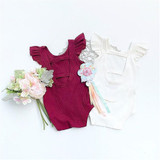 Baby Girls Summer Sleeveless Solid Color Romper Baby Wholesale Clothing
