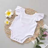 Baby Girls Summer Sleeveless Solid Color Romper Baby Wholesale Clothing
