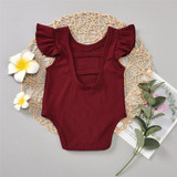 Baby Girls Summer Sleeveless Solid Color Romper Baby Wholesale Clothing