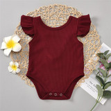 Baby Girls Summer Sleeveless Solid Color Romper Baby Wholesale Clothing