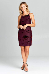 CRUSHED VELVET RACER BACK MINI DRESS