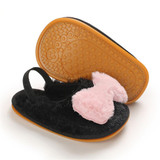 Baby Girls Fur Closed Toe Bow Decor Slip On Sandals Wholesale Baby Shoes