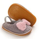 Baby Girls Fur Closed Toe Bow Decor Slip On Sandals Wholesale Baby Shoes