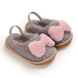 Baby Girls Fur Closed Toe Bow Decor Slip On Sandals Wholesale Baby Shoes