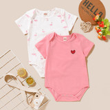 Baby Girls 2PCS Cartoon Printed Short Sleeve Rompers Baby Clothes Warehouse