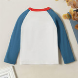 Boys Car Cartoon Letter Print Long Sleeve Tops