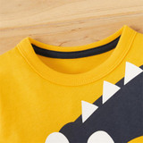 Boys Cute Dinosaur Print Long Sleeve Tees