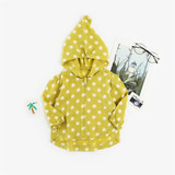 Girls Polka Dot Long Sleeve Zipper Hooded Jackets