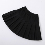 Girls Solid Turtleneck Long Sleeve Top & Pleated Skirt Wholesale Girl Clothing