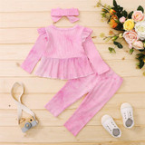 Girls Long Sleeve Tie Dye Top & Pants & Headband Girls Clothing Wholesalers Girls Long Sleeve Tie Dye Top & Pants & Headband Girls Clothing Wholesalers