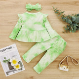 Girls Long Sleeve Tie Dye Top & Pants & Headband Girls Clothing Wholesalers Girls Long Sleeve Tie Dye Top & Pants & Headband Girls Clothing Wholesalers