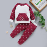 Baby Unisex Polka Dot Long Sleeve Top & Pants Baby Clothes Wholesale Supplier