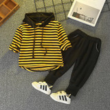 Kid Boys Stripe Hooded Top & Pants Baby Boys Clothing Wholesale