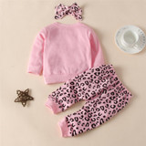 Baby Girls Mini Boss Long Sleeve Top & Leopard Pants & Headband Wholesale Baby Items Baby Girls Mini Boss Long Sleeve Top & Leopard Pants & Headband Wholesale Baby Items
