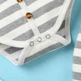 Baby Boys Striped Tie Long-Sleeve Romper & Bottoms Baby Clothes Warehouse