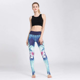 2019 Gym Women Fitness Yoga Pants Slim High waist Sport Leggings Elastic Romantic Printed Long Tights for Running Tummy Control