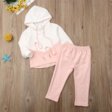 Girls Long Sleeve Hooded Casual Tops&Solid Pants Girls Clothing Wholesalers