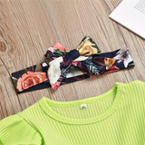 Baby Girls Solid Long Sleeve Tops&Floral Pants&Headband Girls Boutique Wholesale Baby Girls Solid Long Sleeve Tops&Floral Pants&Headband Girls Boutique Wholesale