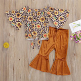 Girls Long Sleeve Floral Tops&Flare Pants Baby Girl Wholesale Boutique Girls Long Sleeve Floral Tops&Flare Pants Baby Girl Wholesale Boutique