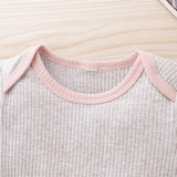 Baby Boys Solid Casual Long Sleeve Romper & Trousers Baby Rompers Wholesale