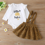 Baby Girls Printed Letter Little Sister Romper&Skirt Baby Wholesales