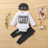 Baby Boys Letter Printed Casual Romper & Pants & Hat Baby Wholesale Clothes Baby Boys Letter Printed Casual Romper & Pants & Hat Baby Wholesale Clothes