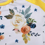 Girls Rose Printed Long Sleeve T-shirt & Pants Girl Boutique Clothing Wholesale
