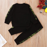 Boys Letter Printed Camo Crew Neck Top & Pants Wholesale Boy Clothing