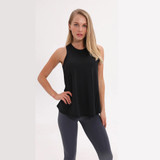 Sports Fitness Tank Tops Women Loose Fit Running Workout Vest Back Open Training Yoga Vest