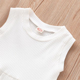Baby Girls Solid Color Sleeveless Romper & Shorts Baby Wholesale