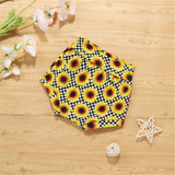 Baby Girls Solid Color Tank Romper & Sunflower Shorts & Headband Boutique Baby Clothes Wholesale