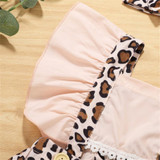 Baby Girls Leopard Printed Ruffled Romper & Headband Baby Boutique Clothing Wholesale