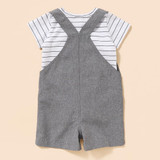 Baby Unisex Striped Short Sleeve Romper & Solid Overalls Wholesale Baby Boutique Items