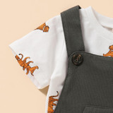 Baby Unisex Tiger Printed Short Sleeve Romper & Overalls Wholesale Designer Baby Clothes