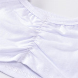 Girls Solid Color Short Sleeve Top & Striped Skirt Girls Clothes Wholesale