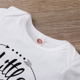 Baby Girls Letter Printed Romper & Floral Pants & Headband Baby Wholesales