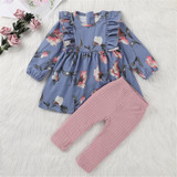 Baby Girls Floral Print Long Sleeve Top & Leggings Cheap Baby Clothes In Bulk