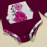 Baby Girls Floral Printed Long Sleeve Romper & Pants & Headband Wholesale