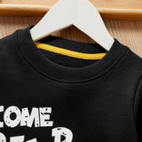 Boys Round Neck Little Car & Letter Printed Top Wholesale Boys Clothing