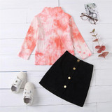Girls Long Sleeve Tie Dye Top & Skirt Toddler Girl Wholesale Clothing