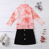 Girls Long Sleeve Tie Dye Top & Skirt Toddler Girl Wholesale Clothing