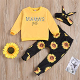Baby Mama's Girl Long Sleeve Top & Sunflower Pants & Headband Baby Boutique Wholesale Baby Mama's Girl Long Sleeve Top & Sunflower Pants & Headband Baby Boutique Wholesale