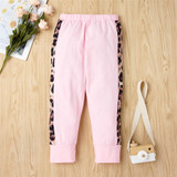 Girls Leopard Crew-neck Long Sleeve Top & Trousers Wholesale Girls