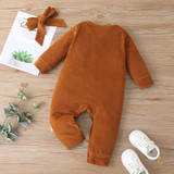 Baby Girls Casual Long Sleeve Romper & Headband Baby Clothes Cheap Wholesale