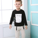 Boys List Letter Printed Top & Pants Wholesale Toddler Boy Clothes
