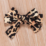 Girls Hooded Leopard Printed Long Sleeve Jumper & Pants & Headband