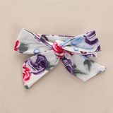 Baby Girls Letter Printed Long Sleeve Romper & Floral Pants & Headband