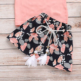 Girls Stylish Bow Top & Printed Allover Skirt