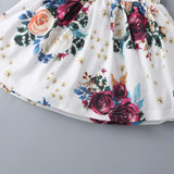 Baby Girls Long Sleeve Top & Floral Allover Print Suspender Skirt