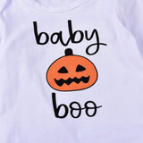 Baby Halloween Letter Print Romper & Stripe Pants & Hat